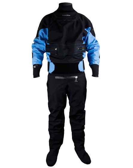 Kayaking Dry Suit Advanced Black/Blue with RELEVE zipper